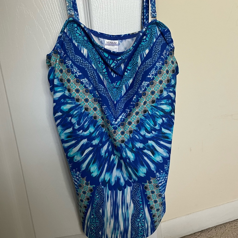 VENUS blue multicolored swimsuit top